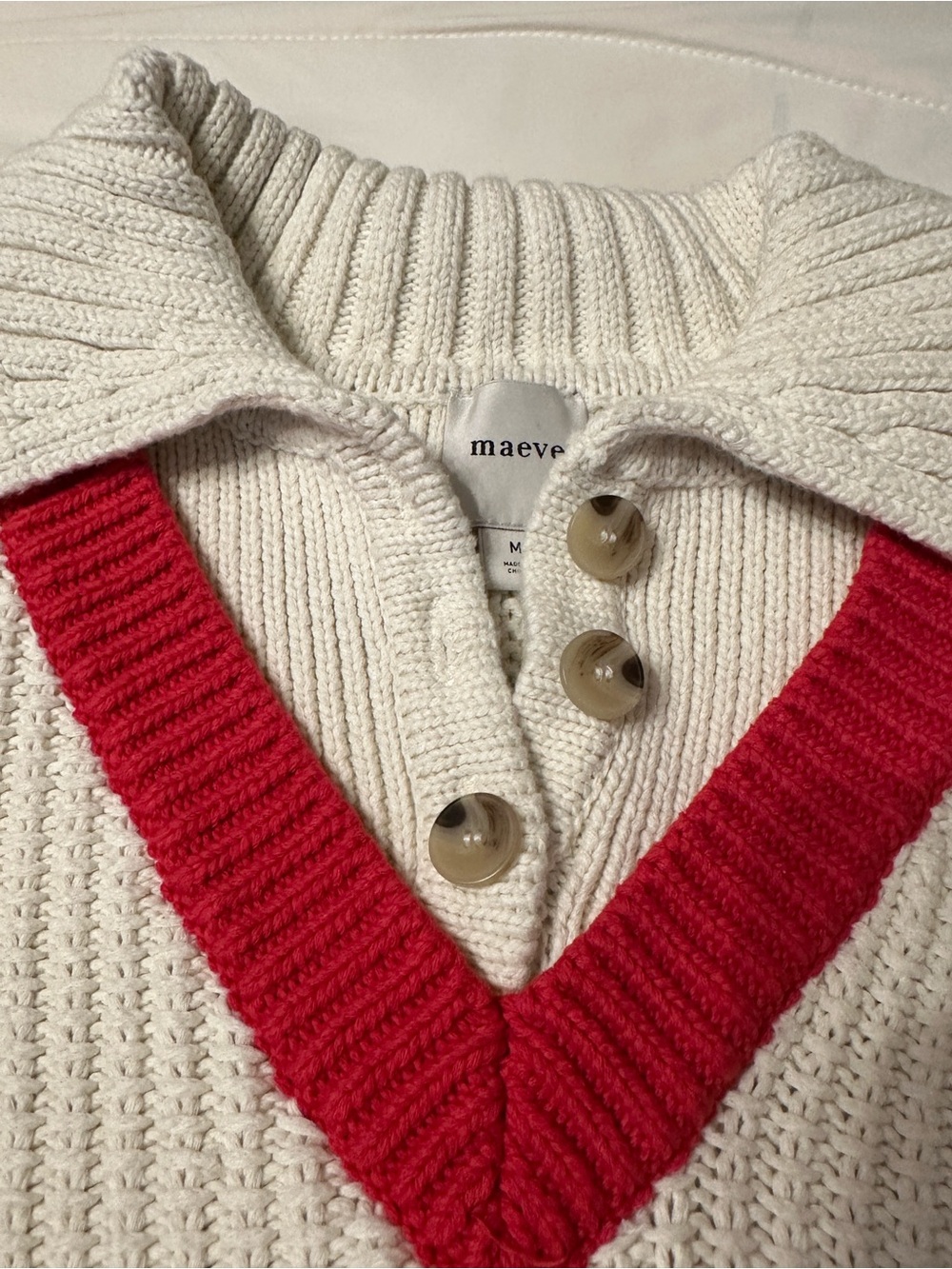 Maeve V-Neck Button-Up Twofer Sweater Vest - NWT - Size M - Picture 6 of 12